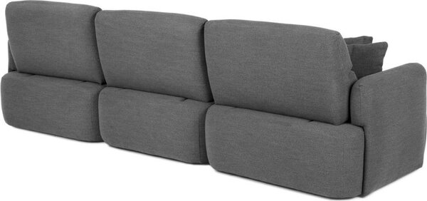DecHome Divano Angolare 3 Posti Moderno con Penisola in Tessuto Dimensioni 307x164x92 cm colore Grigio scuro