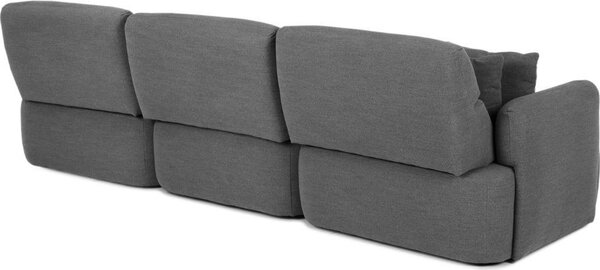 DecHome Divano Angolare 3 Posti Moderno con Penisola in Tessuto Dimensioni 307x164x92 cm colore Grigio scuro