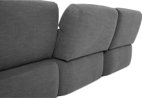DecHome Divano Angolare 3 Posti Moderno con Penisola in Tessuto Dimensioni 307x164x92 cm colore Grigio scuro