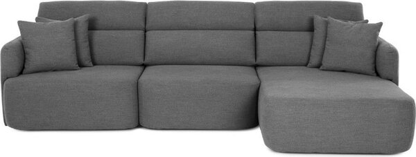 DecHome Divano Angolare 3 Posti Moderno con Penisola in Tessuto Dimensioni 307x164x92 cm colore Grigio scuro