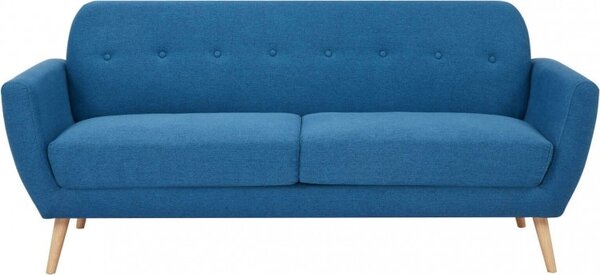 DecHome Divano 3 Posti Scandinavo in Tessuto Dimensioni 193x79x86 cm colore Blu - Canberra