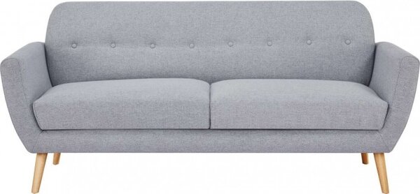 DecHome Divano 3 Posti Scandinavo in Tessuto Dimensioni 193x79x86 cm colore Grigio Chiaro - Canberra
