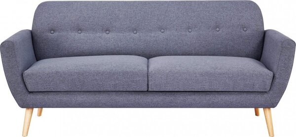 DecHome Divano 3 Posti Scandinavo in Tessuto Dimensioni 193x79x86 cm colore Grigio Scuro - Canberra