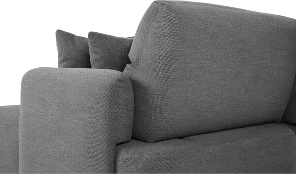 DecHome Divano Angolare 3 Posti Moderno con Penisola in Tessuto Dimensioni 307x164x92 cm colore Grigio scuro