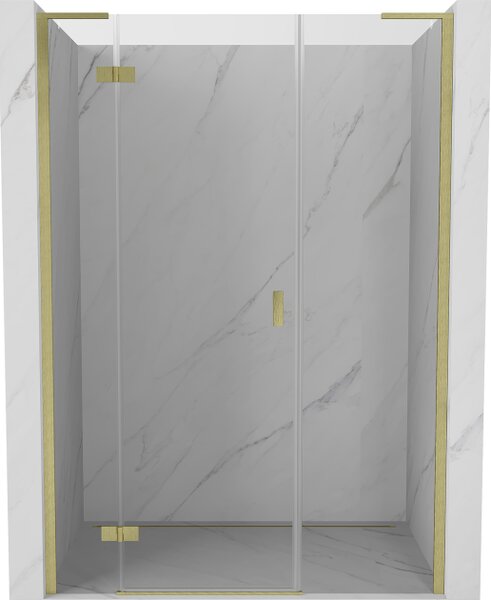 Mexen Mist-H L porta doccia a battente sinistra 150 cm, trasparente, oro spazzolato - 8A5L-150-001-55-00-L