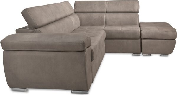 DecHome Divano Angolare 4 Posti Moderno con Penisola Letto Estraibile in Tessuto Dimensioni 260x200x91 cm colore Grigio - Fiona