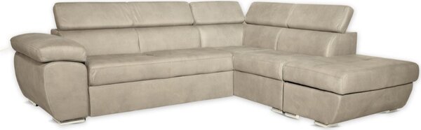 DecHome Divano Angolare 4 Posti Moderno con Penisola Letto Estraibile in Tessuto Dimensioni 264x91x220 cm colore Cappuccino - Fiona