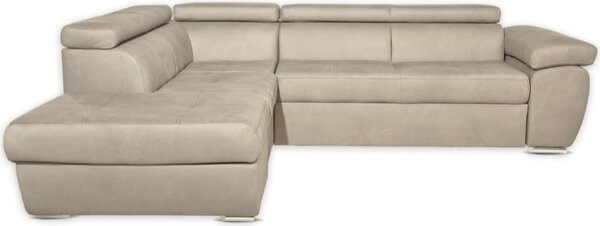 DecHome Divano Angolare 4 Posti Moderno con Penisola Letto Estraibile in Tessuto Dimensioni 264x91x220 cm colore Cappuccino - Fiona