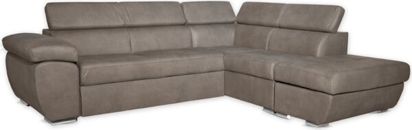 DecHome Divano Angolare 4 Posti Moderno con Penisola Letto Estraibile in Tessuto Dimensioni 260x200x91 cm colore Grigio - Fiona