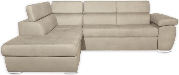 DecHome Divano Angolare 4 Posti Moderno con Penisola Letto Estraibile in Tessuto Dimensioni 264x91x220 cm colore Cappuccino - Fiona