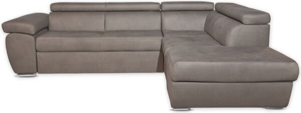 DecHome Divano Angolare 4 Posti Moderno con Penisola Letto Estraibile in Tessuto Dimensioni 260x200x91 cm colore Grigio - Fiona