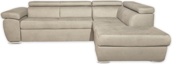 DecHome Divano Angolare 4 Posti Moderno con Penisola Letto Estraibile in Tessuto Dimensioni 264x91x220 cm colore Cappuccino - Fiona