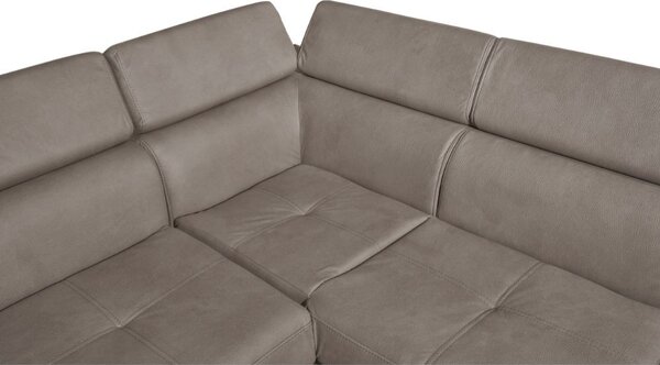 DecHome Divano Angolare 4 Posti Moderno con Penisola Letto Estraibile in Tessuto Dimensioni 260x200x91 cm colore Grigio - Fiona