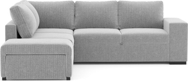 DecHome Divano Angolare 4 Posti Moderno con Penisola Letto Estraibile in Tessuto Dimensioni 248.5x209x90.5 cm colore Grigio - Jozzis
