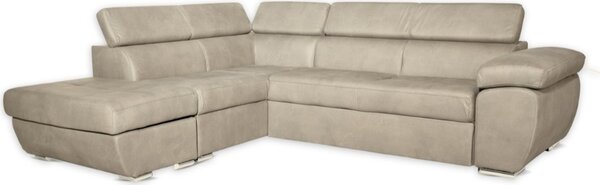 DecHome Divano Angolare 4 Posti Moderno con Penisola Letto Estraibile in Tessuto Dimensioni 264x91x220 cm colore Cappuccino - Fiona