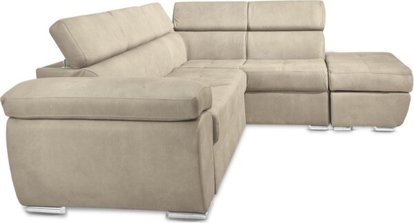 DecHome Divano Angolare 4 Posti Moderno con Penisola Letto Estraibile in Tessuto Dimensioni 264x91x220 cm colore Cappuccino - Fiona
