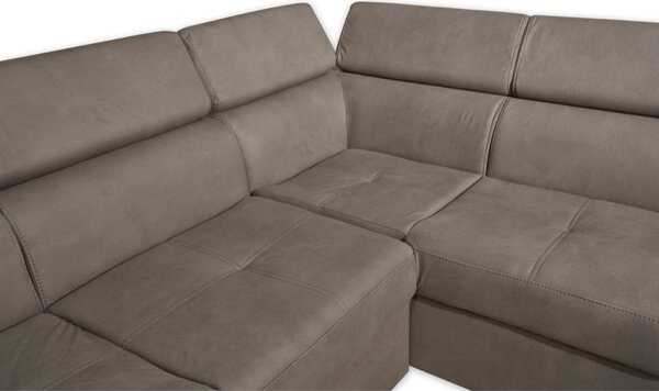 DecHome Divano Angolare 4 Posti Moderno con Penisola Letto Estraibile in Tessuto Dimensioni 260x200x91 cm colore Grigio - Fiona