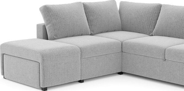 DecHome Divano Angolare 4 Posti Moderno con Penisola Letto Estraibile in Tessuto Dimensioni 248.5x209x90.5 cm colore Grigio - Jozzis