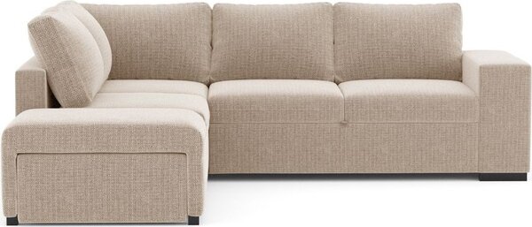 DecHome Divano Angolare 4 Posti Moderno con Penisola Letto Estraibile in Tessuto Dimensioni 248.5x209x90.5 cm colore Sabbia - Jozzis