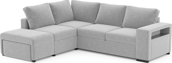 DecHome Divano Angolare 4 Posti Moderno con Penisola Letto Estraibile in Tessuto Dimensioni 248.5x209x90.5 cm colore Grigio - Jozzis