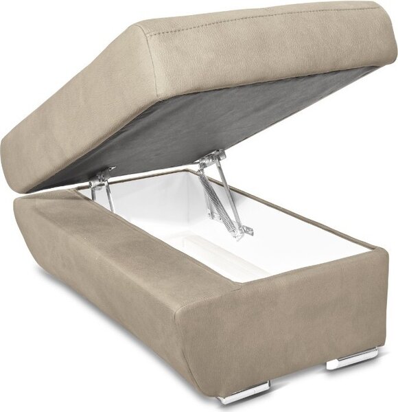 DecHome Divano Angolare 4 Posti Moderno con Penisola Letto Estraibile in Tessuto Dimensioni 264x91x220 cm colore Cappuccino - Fiona