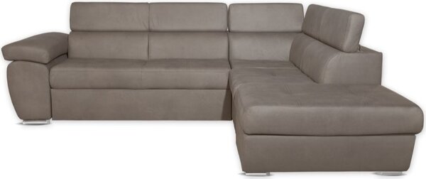 DecHome Divano Angolare 4 Posti Moderno con Penisola Letto Estraibile in Tessuto Dimensioni 260x200x91 cm colore Grigio - Fiona