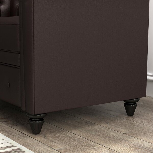 DecHome Divano Chesterfield 2 Posti Vintage in Ecopelle Dimensioni 160x84x80 cm colore Marrone