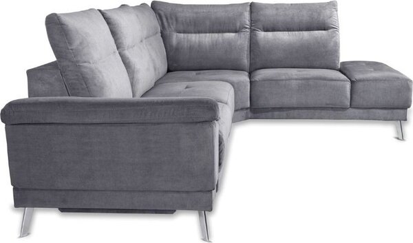 DecHome Divano Angolare 5 Posti Moderno con 1 Seduta Reclinabile e Poggiapiedi Estraibile in Tessuto Dimensioni 290x226x102 cm colore Grigio - New 
