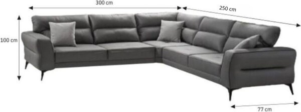 DecHome Divano Angolare 5 Posti Moderno in Microfibra Dimensioni 300x250x77x100 cm colore Beige - Sigmar