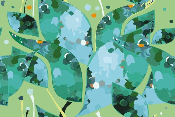 Carta da parati – Astrazione da giardino delle foglie