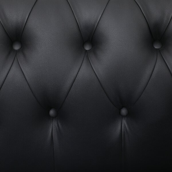 DecHome Divano Chesterfield 2 Posti Vintage in Ecopelle Dimensioni 160x84x80 cm colore Nero