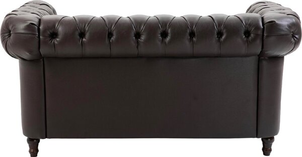 DecHome Divano Chesterfield 2 Posti Vintage in Ecopelle Dimensioni 160x84x80 cm colore Nero