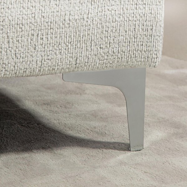 DecHome Divano Componibile 4 Posti Moderno in Tessuto effetto Ciniglia Dimensioni 313x149x88 cm colore Crema
