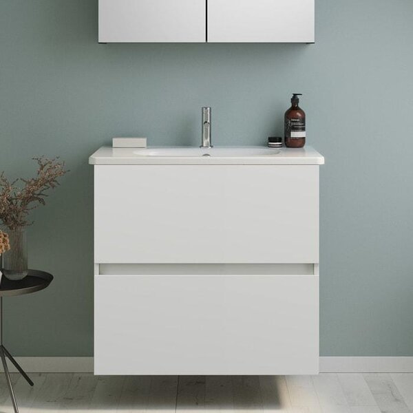 Mobile lavabo burgbad Liniq con cassetto, larghezza 80,5 cm