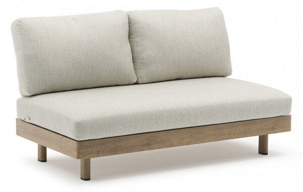 VivaGarden Divano da Esterno 2 Posti con Cuscini in Alluminio effetto Legno 150x91x71 cm colore Marrone/Grigio - Colombia