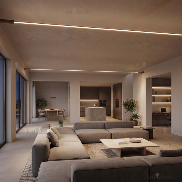 Profilo Sospeso STARLINE Corten 25m per strisce LED con Banda e fissaggio Variante Lunghezza 25 Metri