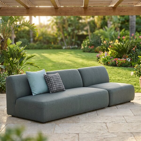VivaGarden Divano da Esterno 2 Posti con Cuscini in Alluminio 112x124x76 cm colore Grigio - Vancouver