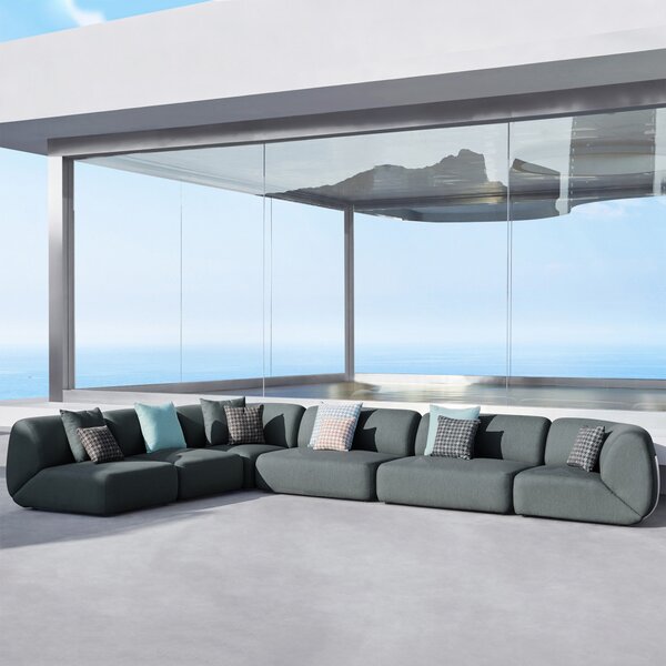 VivaGarden Divano da Esterno 2 Posti con Cuscini in Alluminio 112x124x76 cm colore Grigio - Vancouver