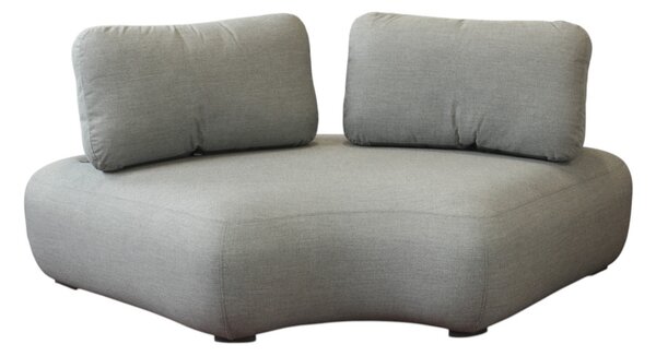 VivaGarden Divano da Esterno 2 Posti Modulare Angolare con Cuscini in Corda e Alluminio 110x194x78 cm colore Grigio