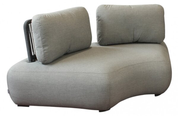 VivaGarden Divano da Esterno 2 Posti Modulare Angolare con Cuscini in Corda e Alluminio 110x194x78 cm colore Grigio