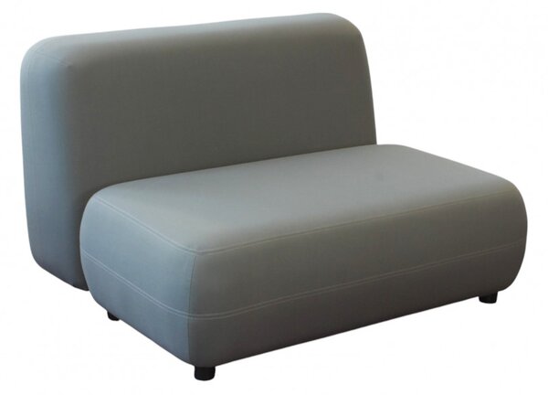 DecHome Divano da Esterno 2 Posti Modulare Centrale in Alluminio 119x65x76 cm colore Grigio Scuro