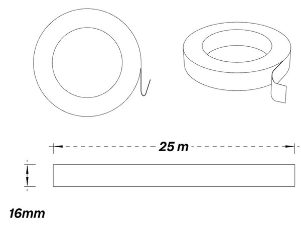 Profilo Sospeso STARLINE Bianca 25m per strisce LED con Banda e fissaggio Variante Lunghezza 25 Metri