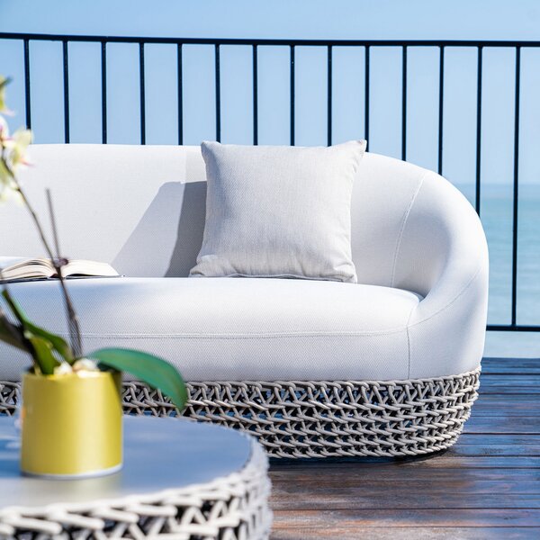 VivaGarden Divano da Esterno 3 Posti con Cuscini in Alluminio e Corda 91x220x71 cm colore Beige Lafayette