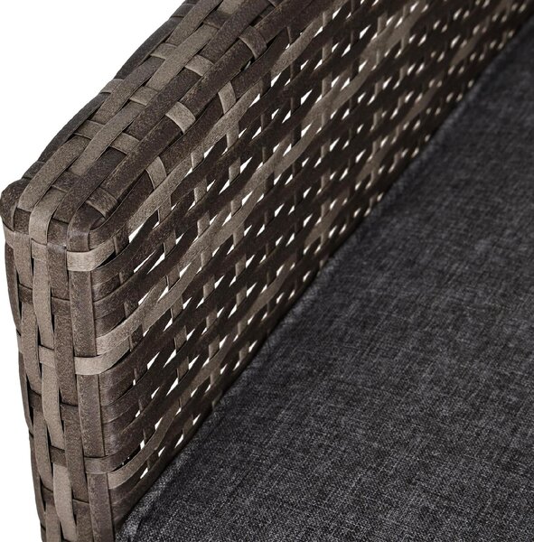 VivaGarden Divano da Esterno 3 Posti con Cuscini in Rattan 173x68x78 cm con Cuscini colore Grigio