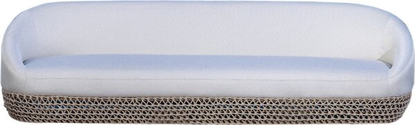 VivaGarden Divano da Esterno 3 Posti con Cuscini in Alluminio e Corda 91x220x71 cm colore Beige Lafayette