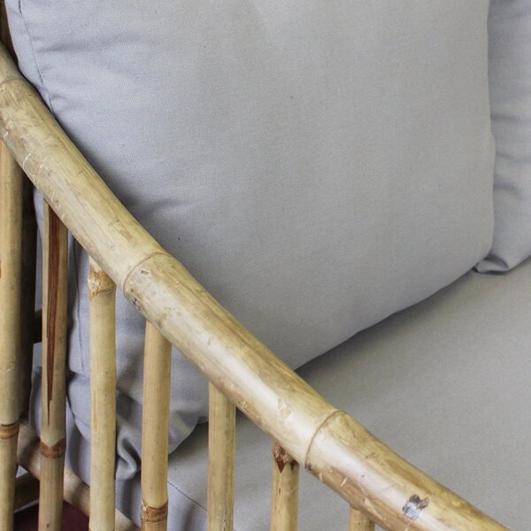 VivaGarden Divano da Esterno 3 Posti con Cuscini in Bamboo 190x74x80 cm colore Naturale - Borough