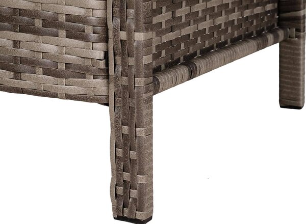 VivaGarden Divano da Esterno 3 Posti con Cuscini in Rattan 173x68x78 cm con Cuscini colore Grigio