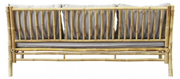 VivaGarden Divano da Esterno 3 Posti con Cuscini in Bamboo 190x74x80 cm colore Naturale - Borough