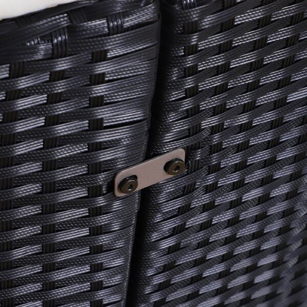 VivaGarden Divano da Esterno a conchiglia con Cuscini in Rattan PE 180x175x147 cm colore Nero/Beige