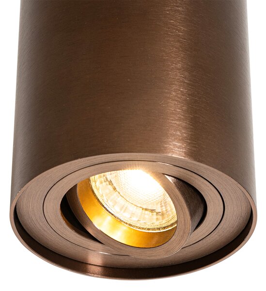 Set di 4 faretti da soffitto moderni bronzo scuro orientabili e inclinabili - Rondoo Up
